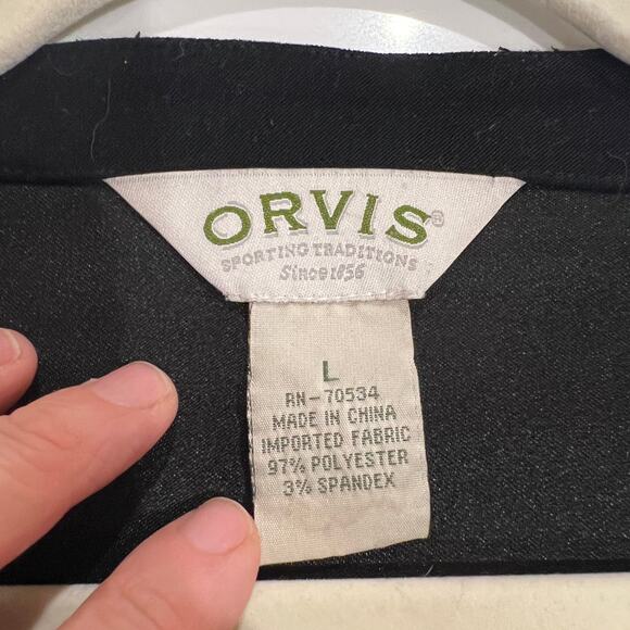Vtg Orvis Black Button Up Vest Waistecoat V-Neck Women’s Sz L - Picture 4 of 5